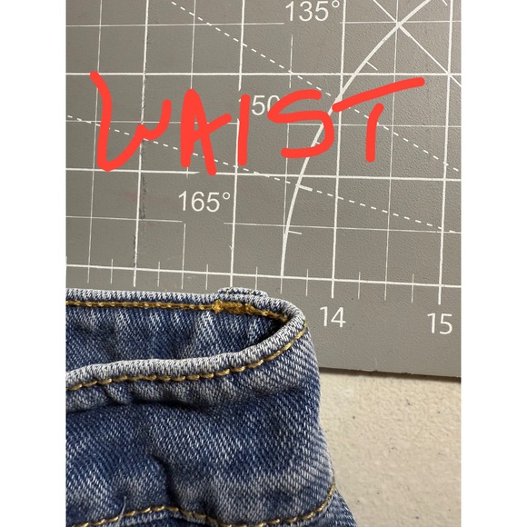 PrettyLittleThing Blue Denim Jeans Raw Hem‎ High Waist Straight Leg Size 4 - Picture 4 of 7